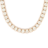 30PT- 38.00 CT. VVS Tennis Necklace in Yellow Gold (4 Prong) 14K - White Carat - USA